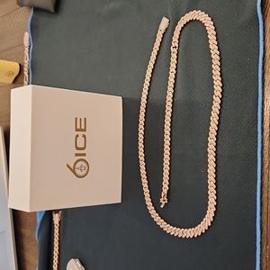 6ice diamond rose gold 26 8mm chain